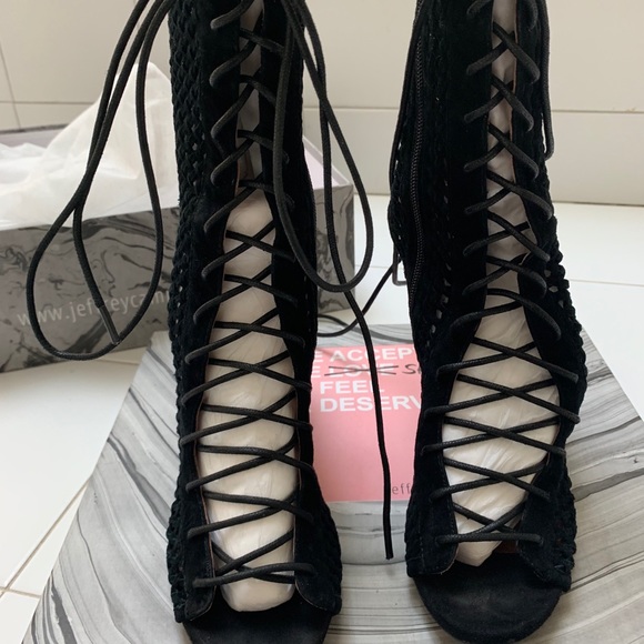 Jeffery Campbell Suede Open toe Shoes. Size 7. - Picture 1 of 6